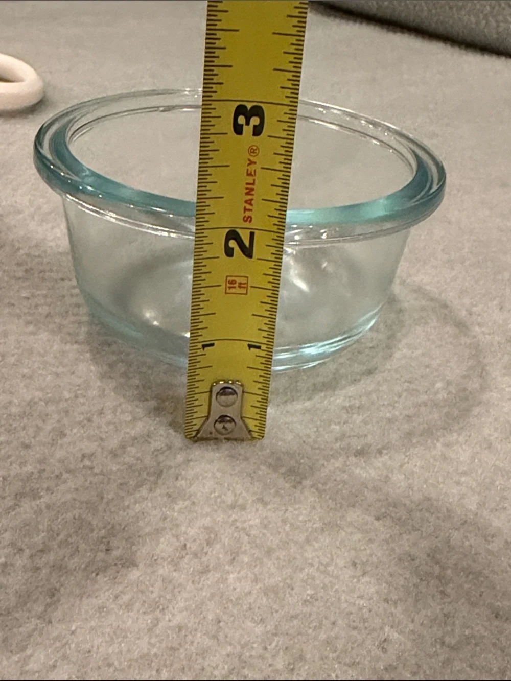 Pyrex 1 cup Clear Glass Bowl with Coral-Orange Snapware Lid